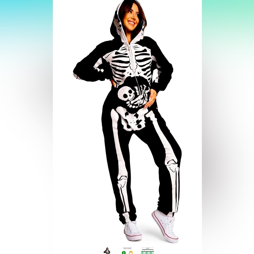Maternity skeleton onesie - super soft inside ——size small
